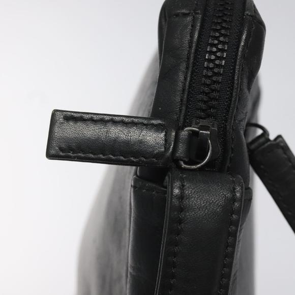 BALENCIAGA Clutch Bag Leather Black Auth bs22314